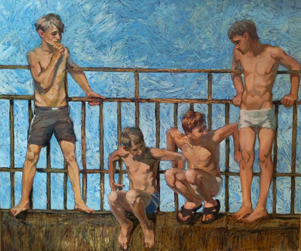 Прыгуны. 2013 г. Холст, масло. 100х120 см. 700 000р