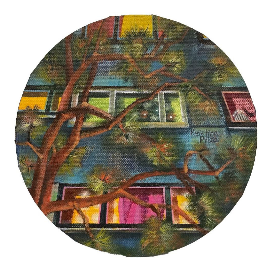 Кораблик. Кристина Птица. Холст, акрил. D=20см. 10 000р