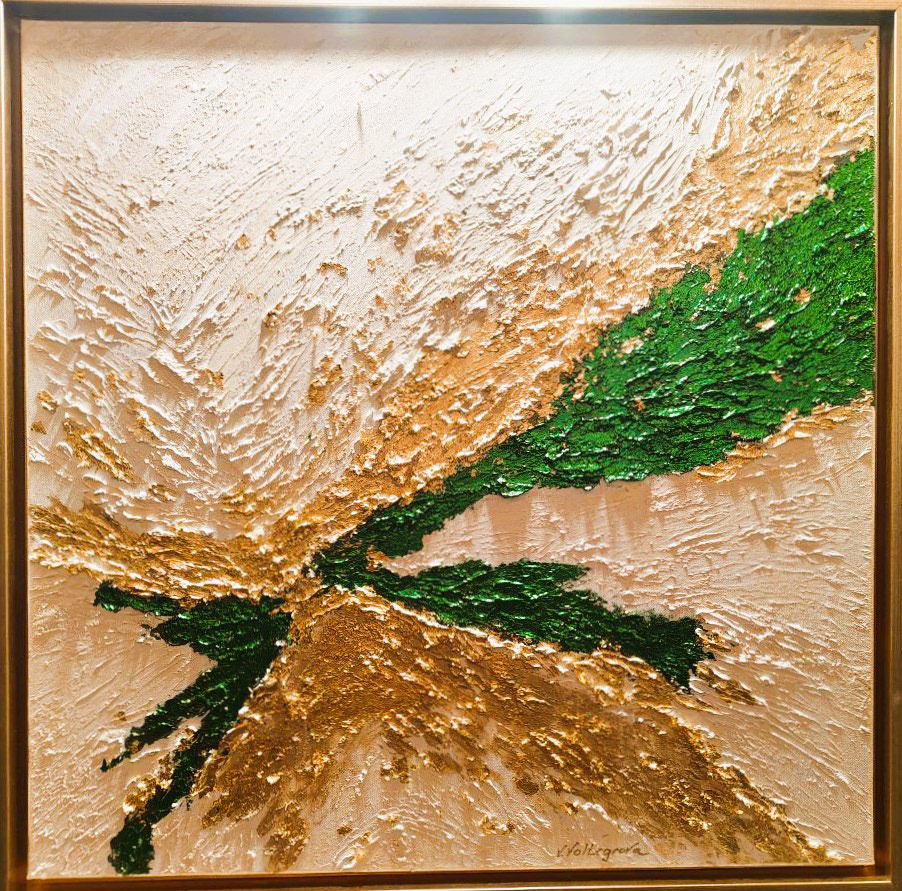 The Emerald phoenix, Волтегрова В.. Акрил, паста, поталь. 100х80см. 300000р