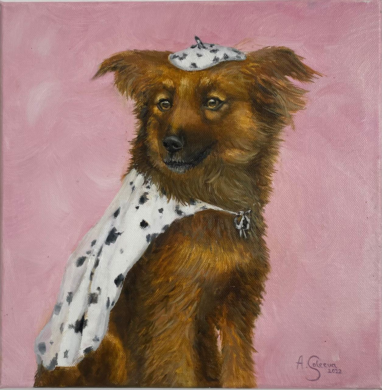 Шпионка. Алина Салеева. Холст, масло. 30х30см. 30 000р