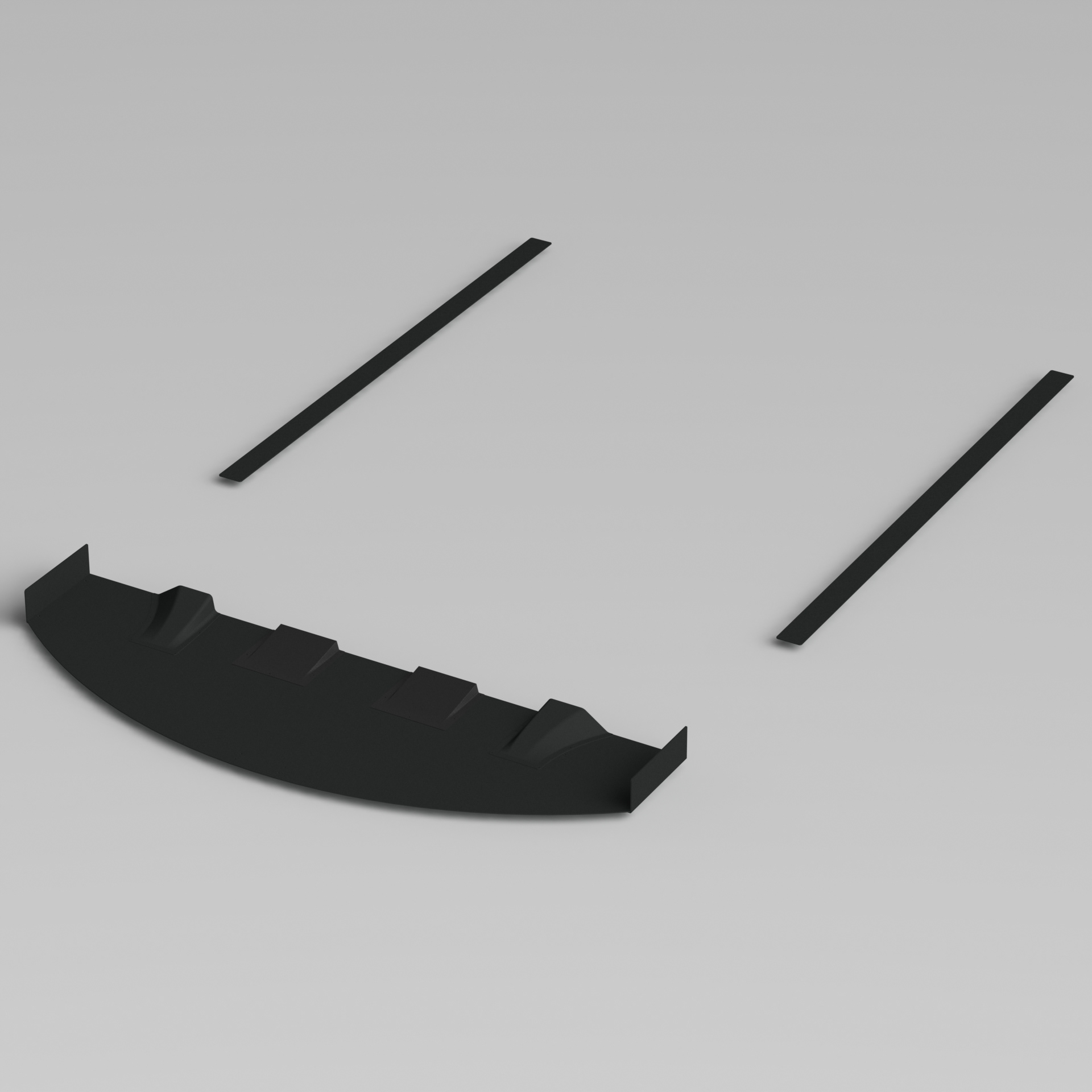 SolidWorks render of the Nissan 370Z front & side splitter designs.