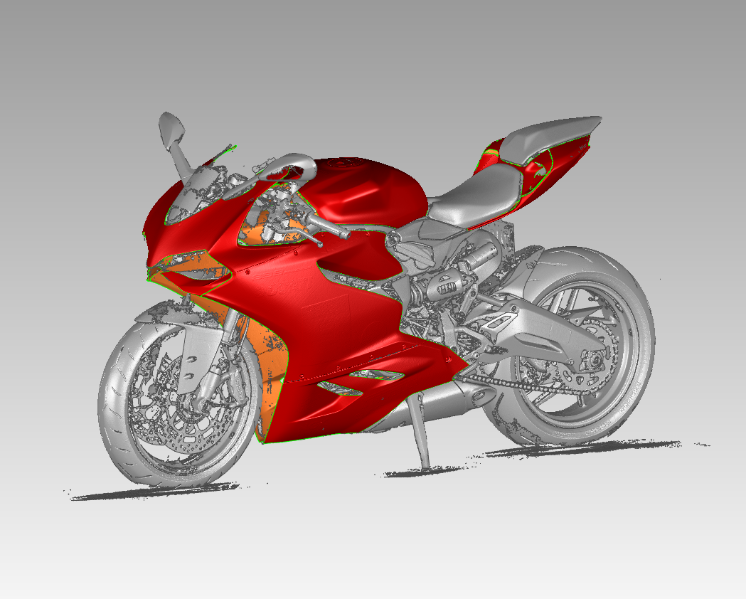 Ducati 899 Panigale scan data imported into Geomagic Wrap.