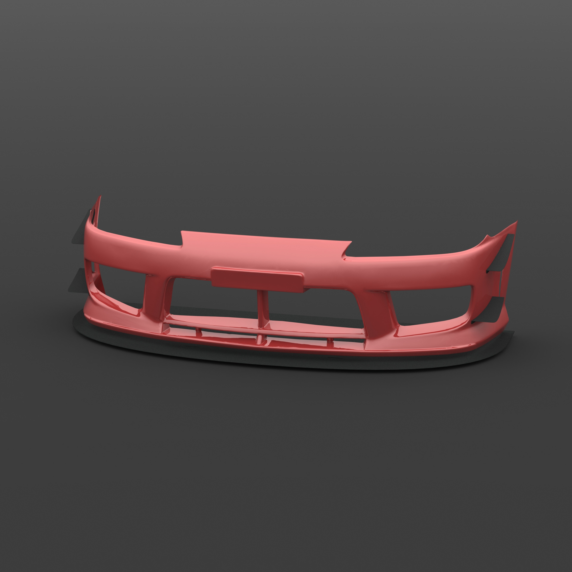 SolidWorks render of the Nissan Silvia S15 Spec R front splitter & front bumper canards designs.