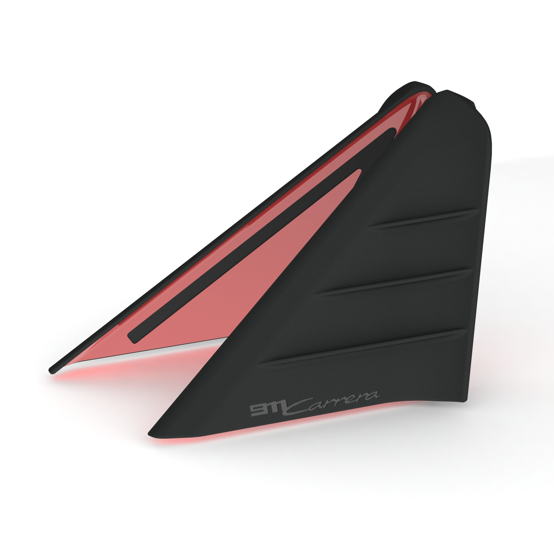 Porsche 911 (991) production wind deflector design in SolidWorks.