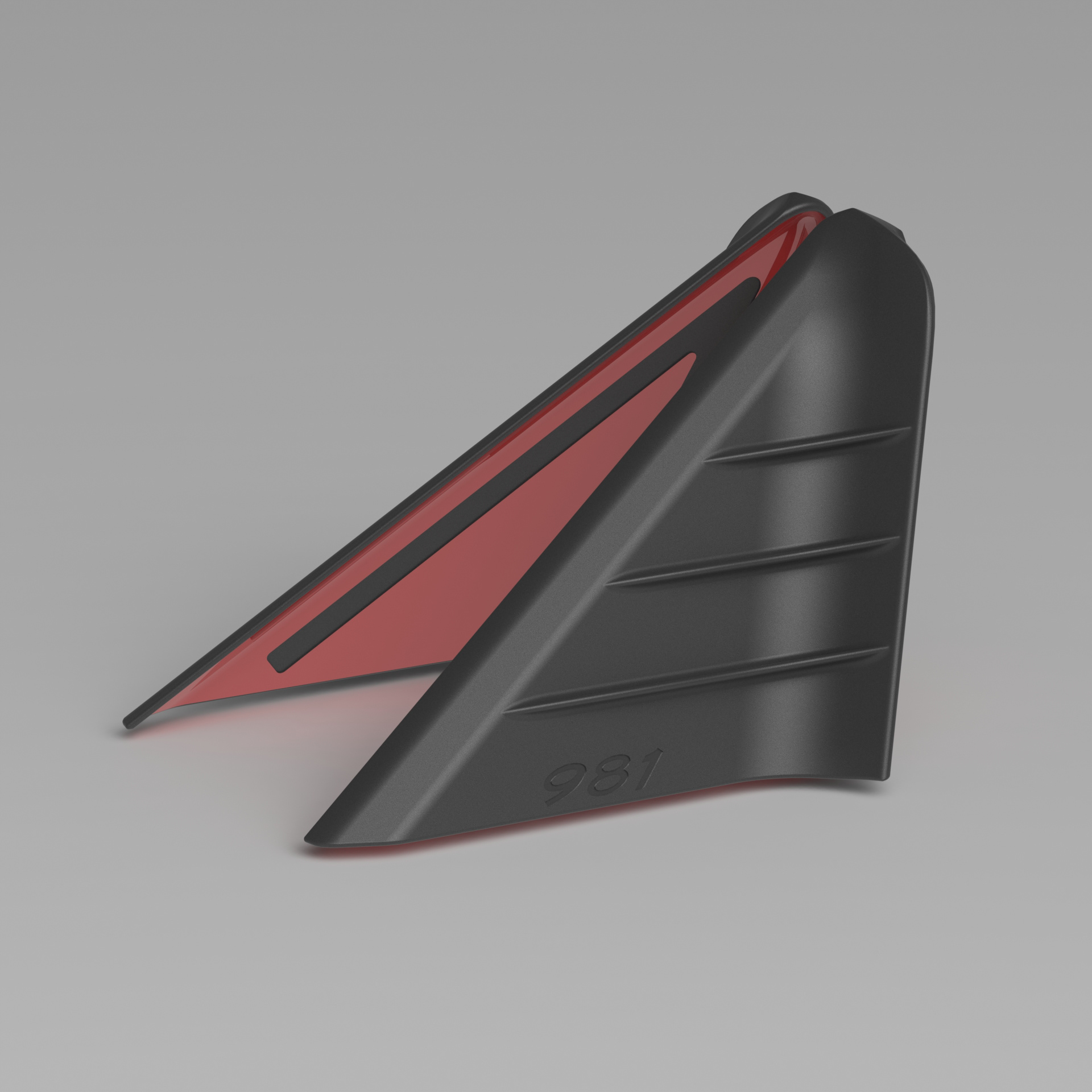 Porsche 981 (Cayman/Boxster) production wind deflector design in SolidWorks.