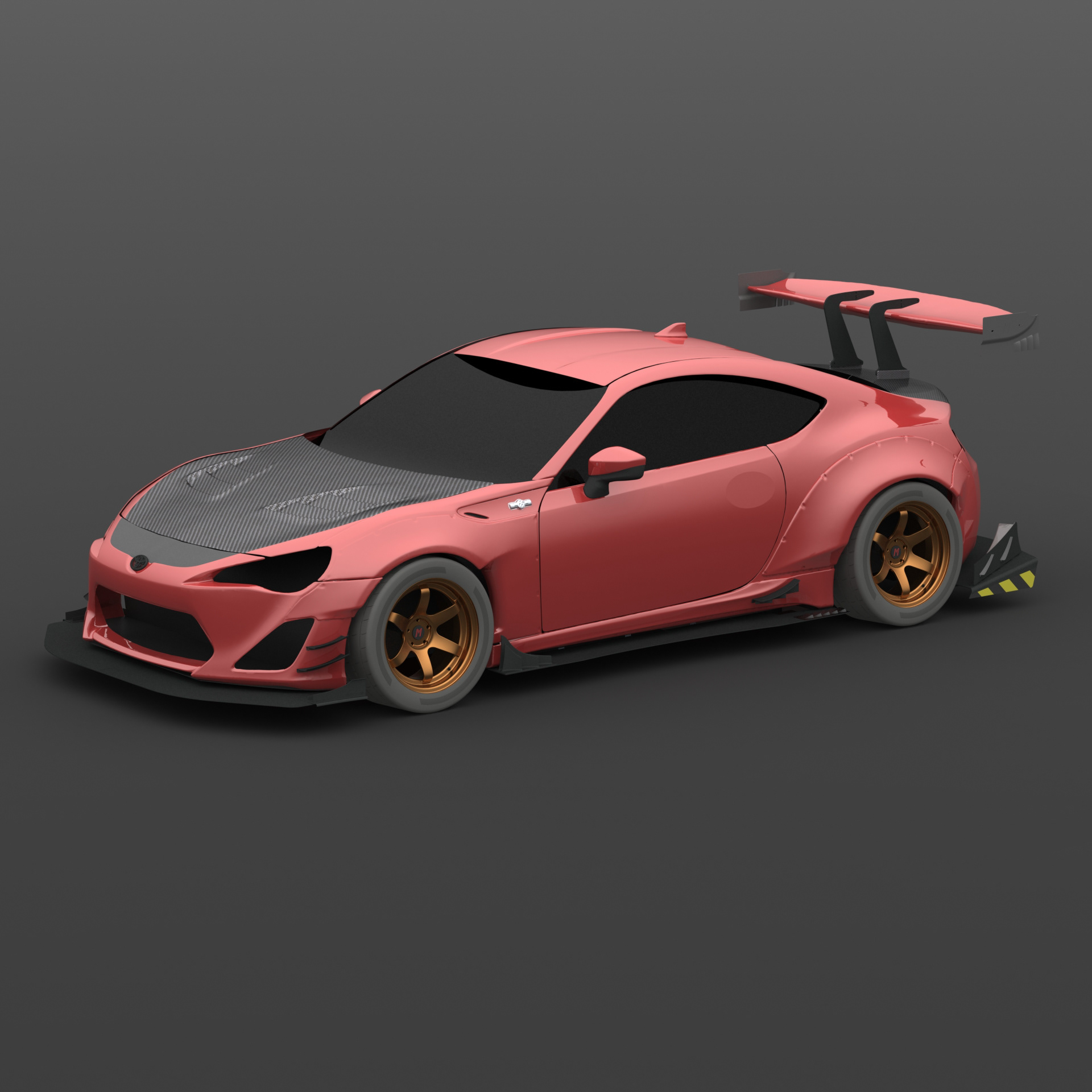 Front view of Scion FR-S in SolidWorks.