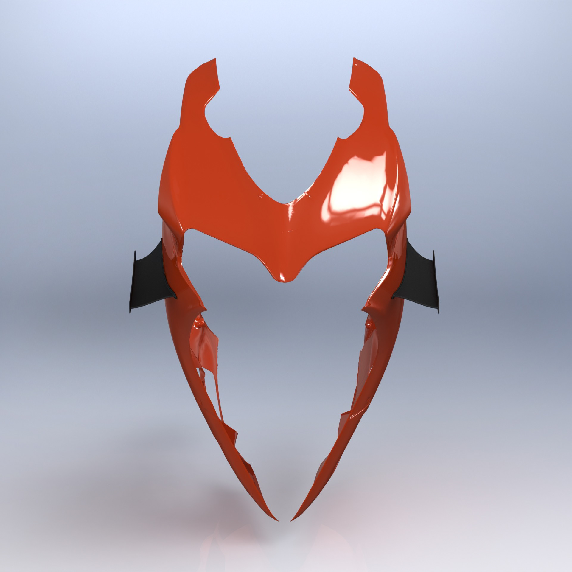 Design of Ducati 899 Panigale fairing winglets in SolidWorks.