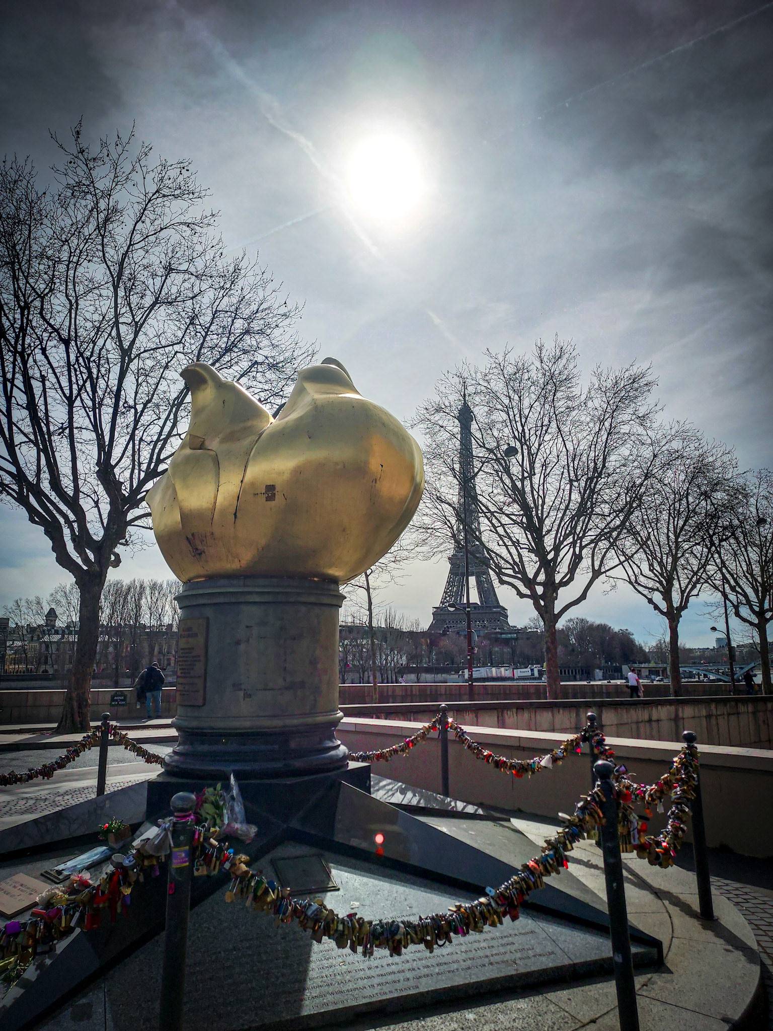 Paris: Princess Diana memorial with the Eiffel Tower in the background