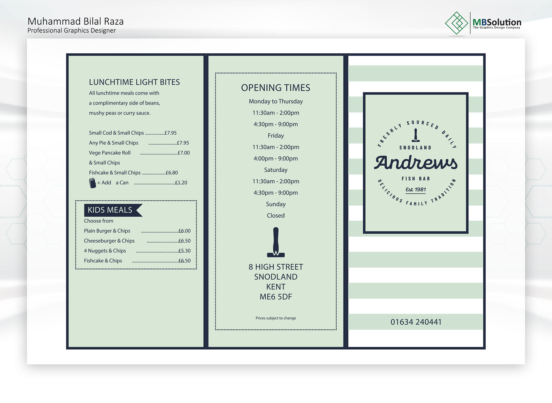 Menu Designs artwork 6 by Muhammad Bilal