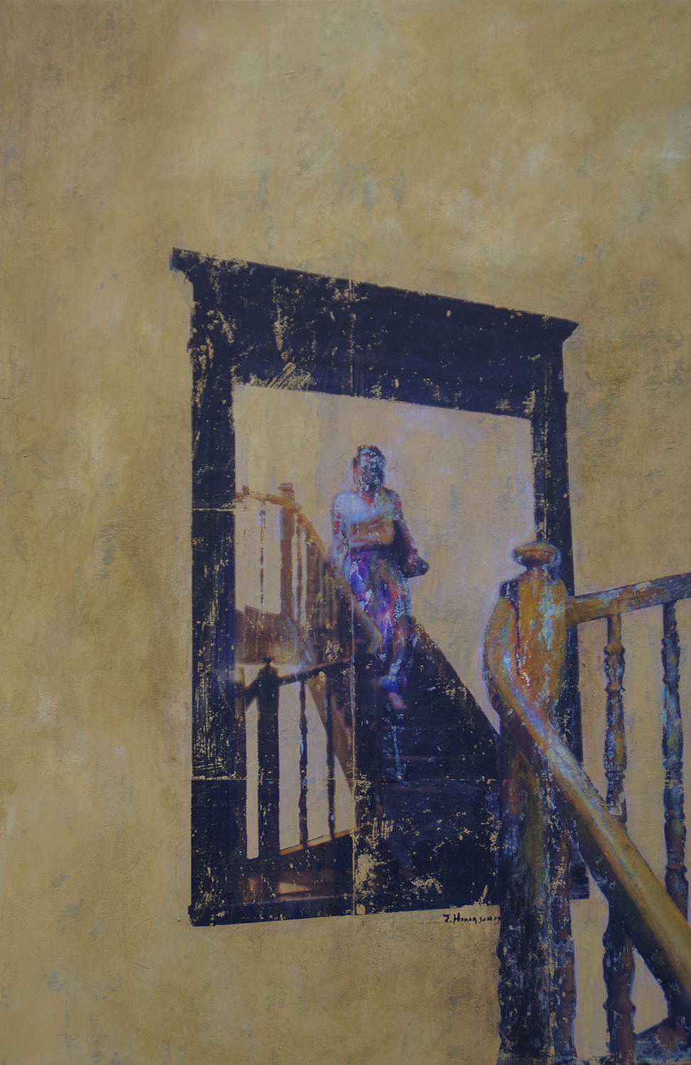 Descendant l'escalier