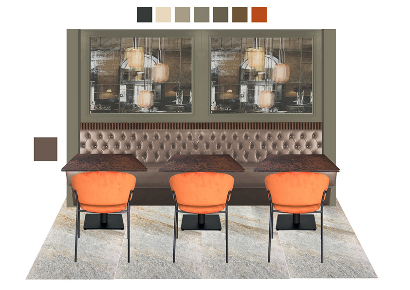 Colour swatch trial - we liaise with the client at all stages and brainstorming is part of the design process - in fact its key