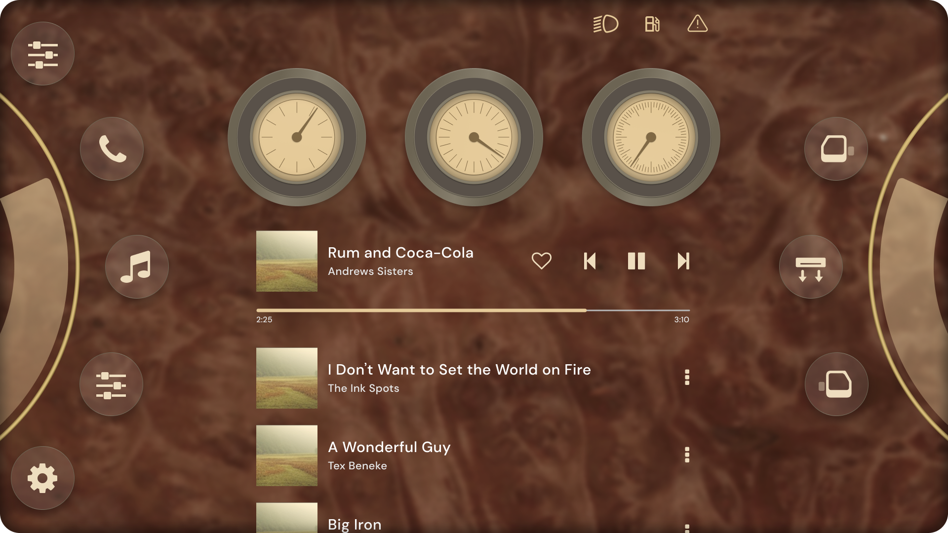 Analog/Skeuomorphic Infotainment Concept