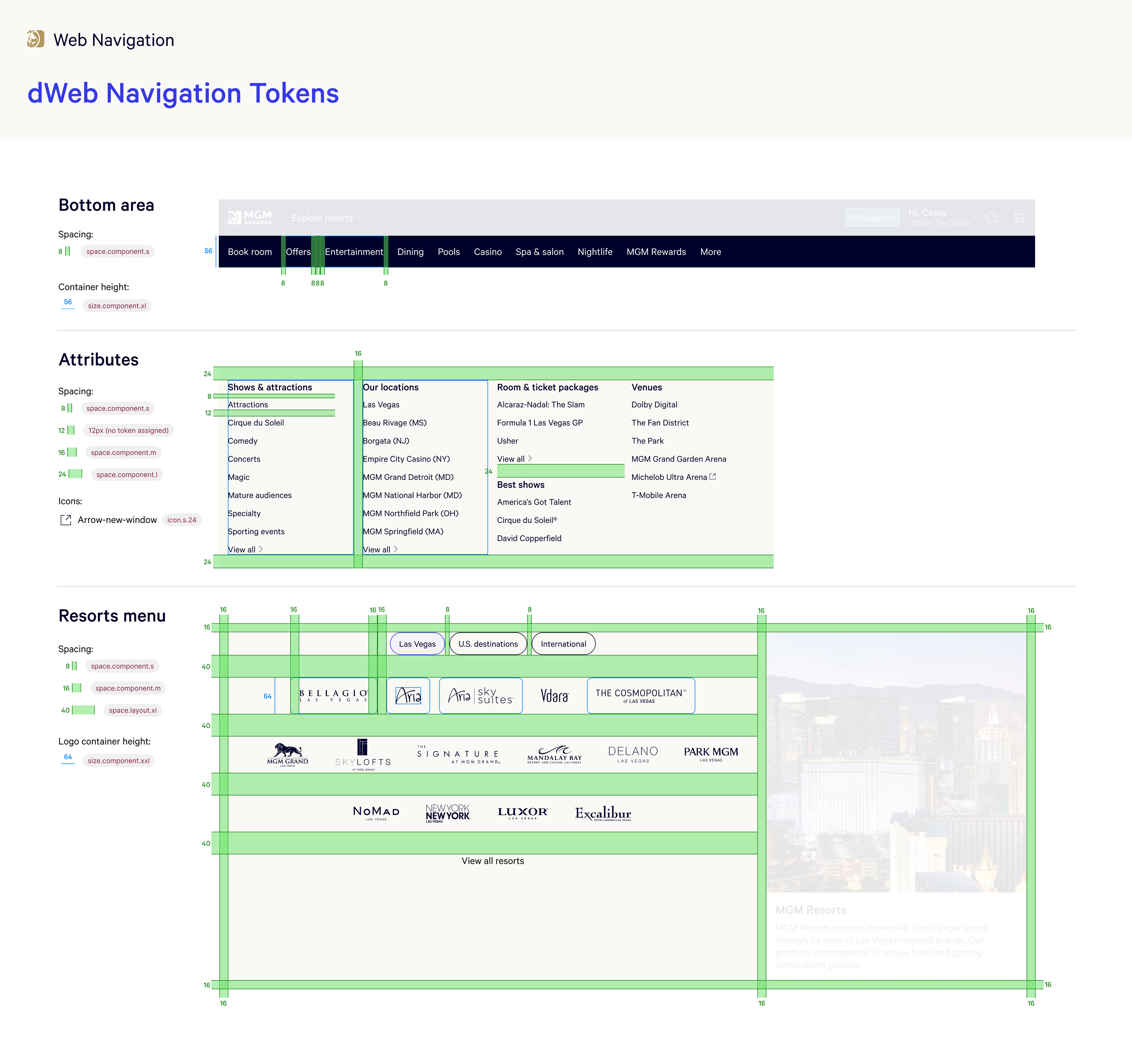 Same design token documentation