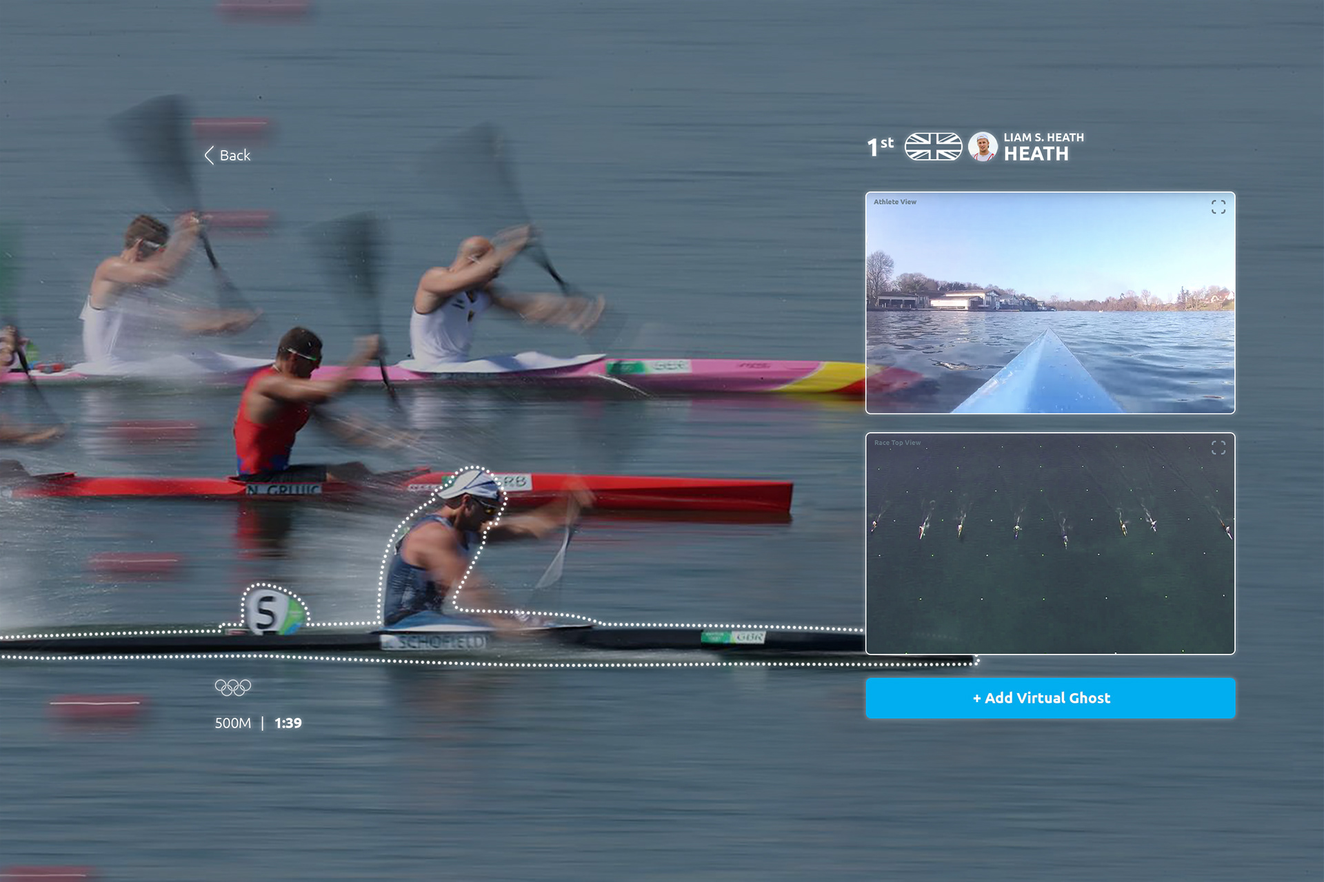 User selects a rower to view his POV