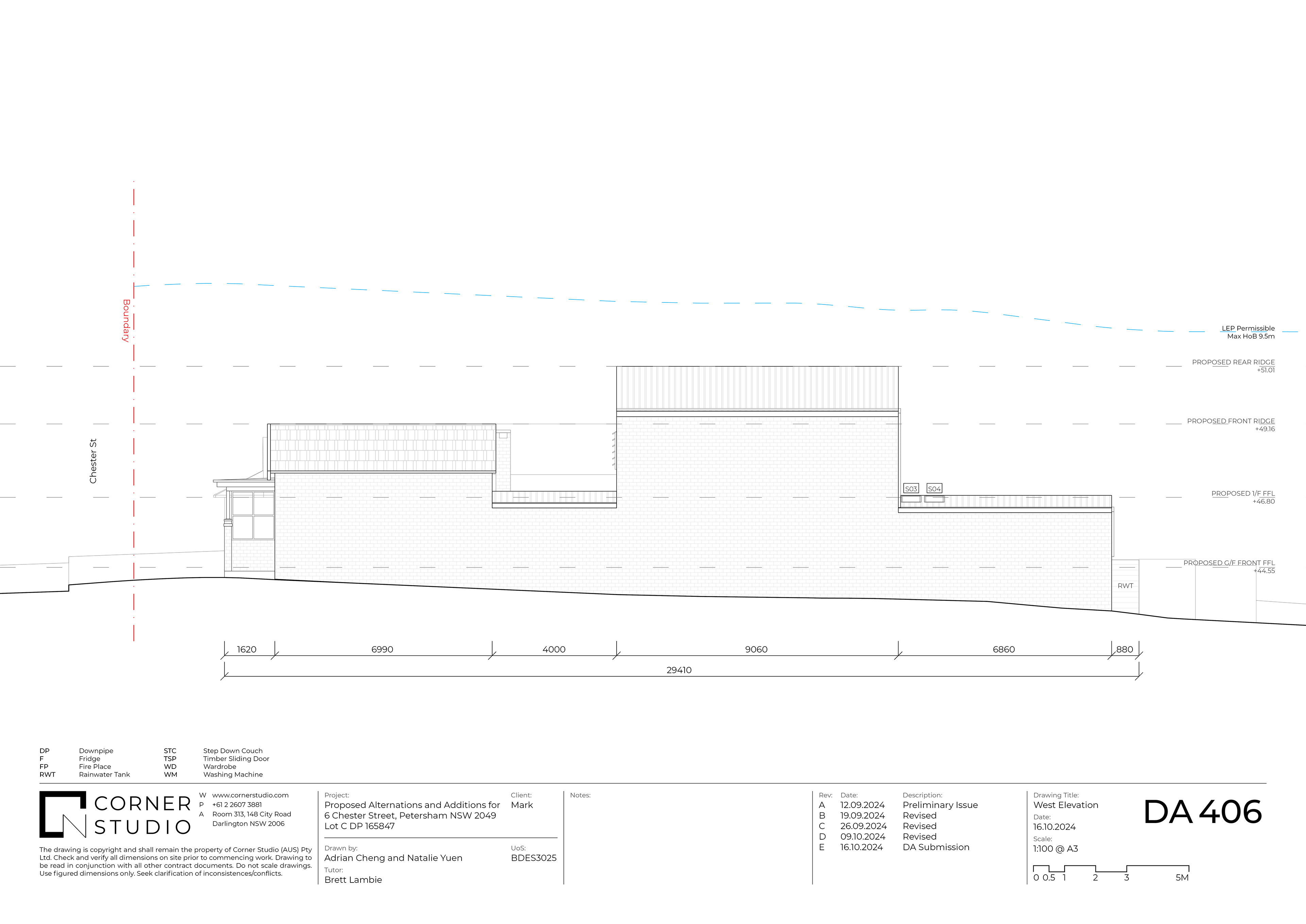 West Elevation 1:100