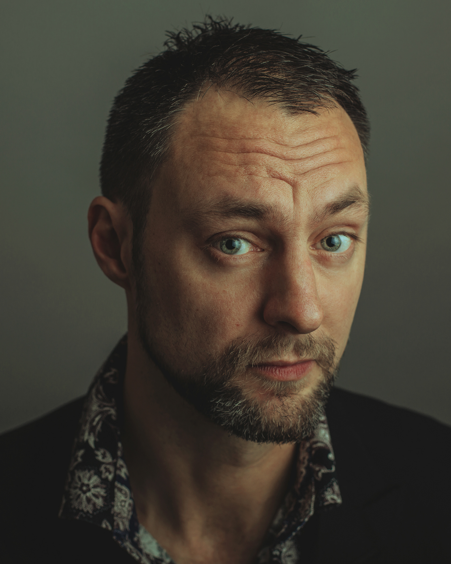 Professional headshot of a comedian by PM Photo & Design