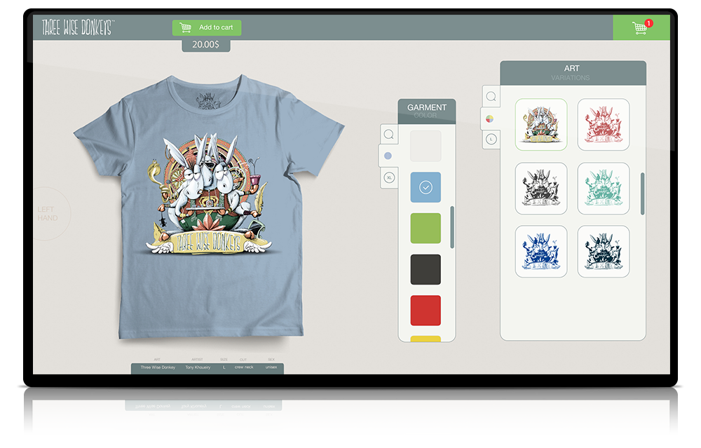 3WD Customisation App - V2.0 - Choose Garment Color & Design