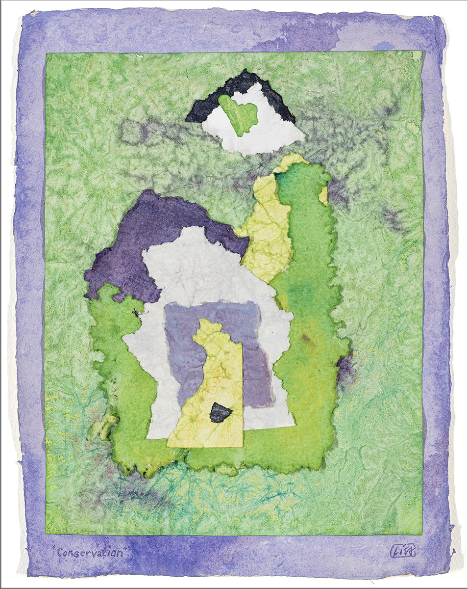 image of a paper collage with colors that remind us of renewal