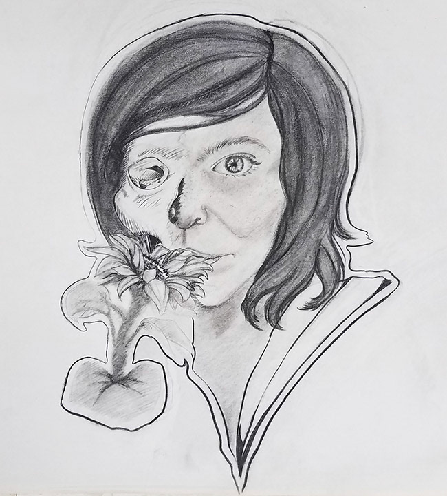 Narrative Self Portrait | Charcoal