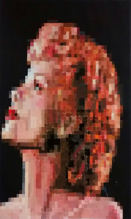 Pixelated Portrait | Acrylic on Paper