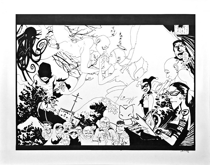 Comic Collage Line | Pen and Ink