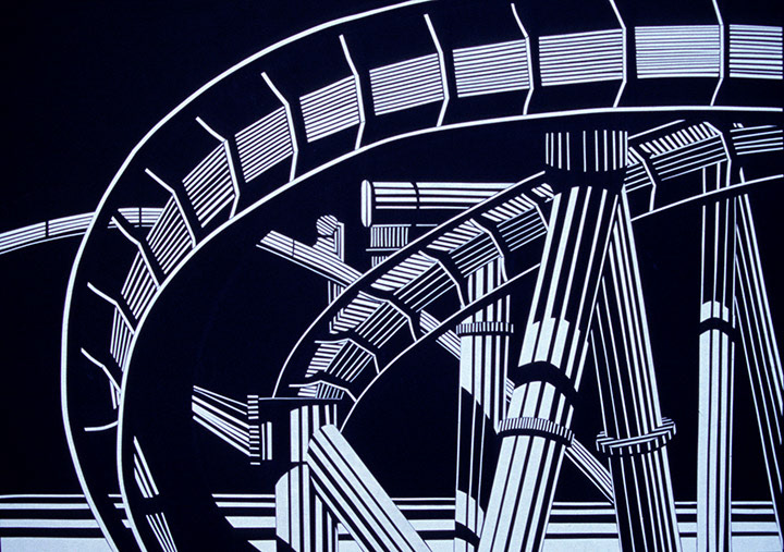 Directional Line | Black Tape on Paper