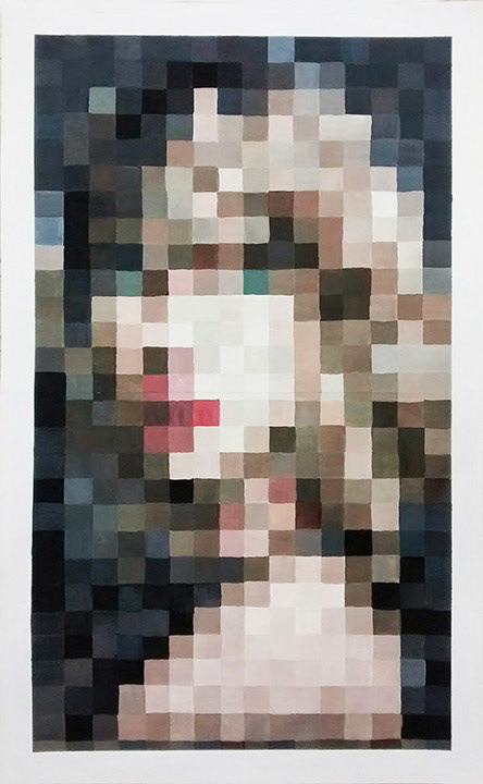 Pixelated Portrait | Acrylic on Paper