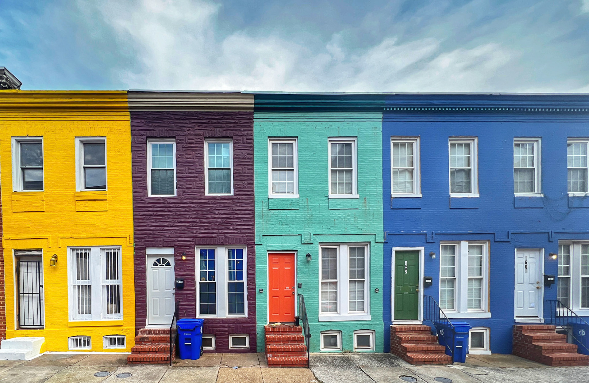 Remington, Baltimore - Freshly painted row homes.