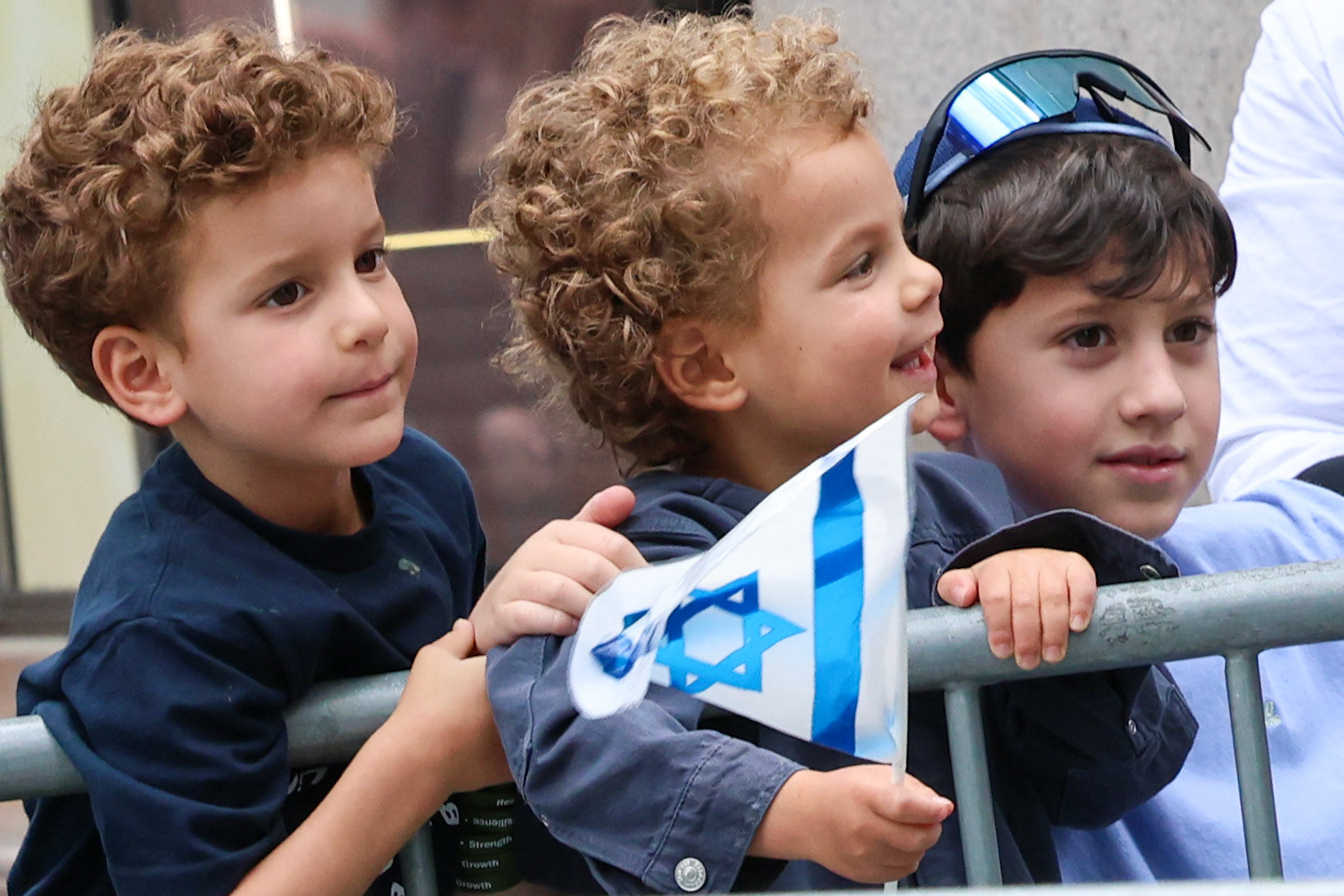 May 18, 2025, 5th Avenue, New York, New York, USA. Thousands of people marched in solidarity with Israel and in support of the remaining 58 hostages. Family members of the hostages were present. Jewish schools, synagogues and Jewish organizations were on floats and in the street. Security was tight. From Holocaust Survivors to hostages and newborn babies, the Israel Day Parade was filled with joy, pride and hope.  Photo Credit: Robyn Stevens Brody/Sipa USA.