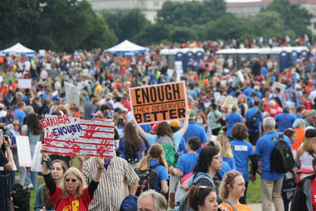 June 11, 2022, Washington Monument, Washington, DC - "March for Our Lives" is a nationwide protest in response to inaction from Congress not banning assault weapons, the rise of gun violence, and mass shootings in America.