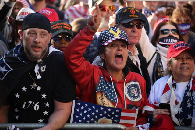 November 14, 2020, Supreme Court of the United States, Washington, DC - Trump supporters with high emotions protesting the election results claiming election fraud in Joe Biden's victory over President Donald Trump.