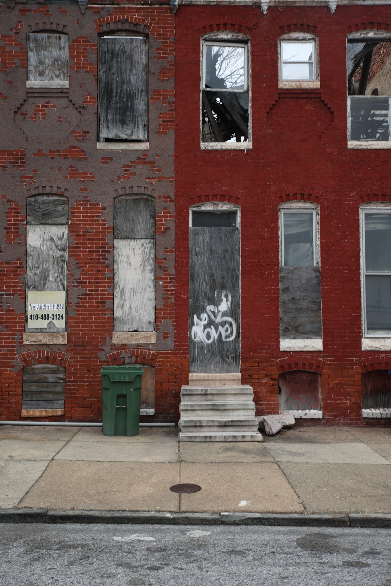 West Baltimore - Love tagged on a vacant block.