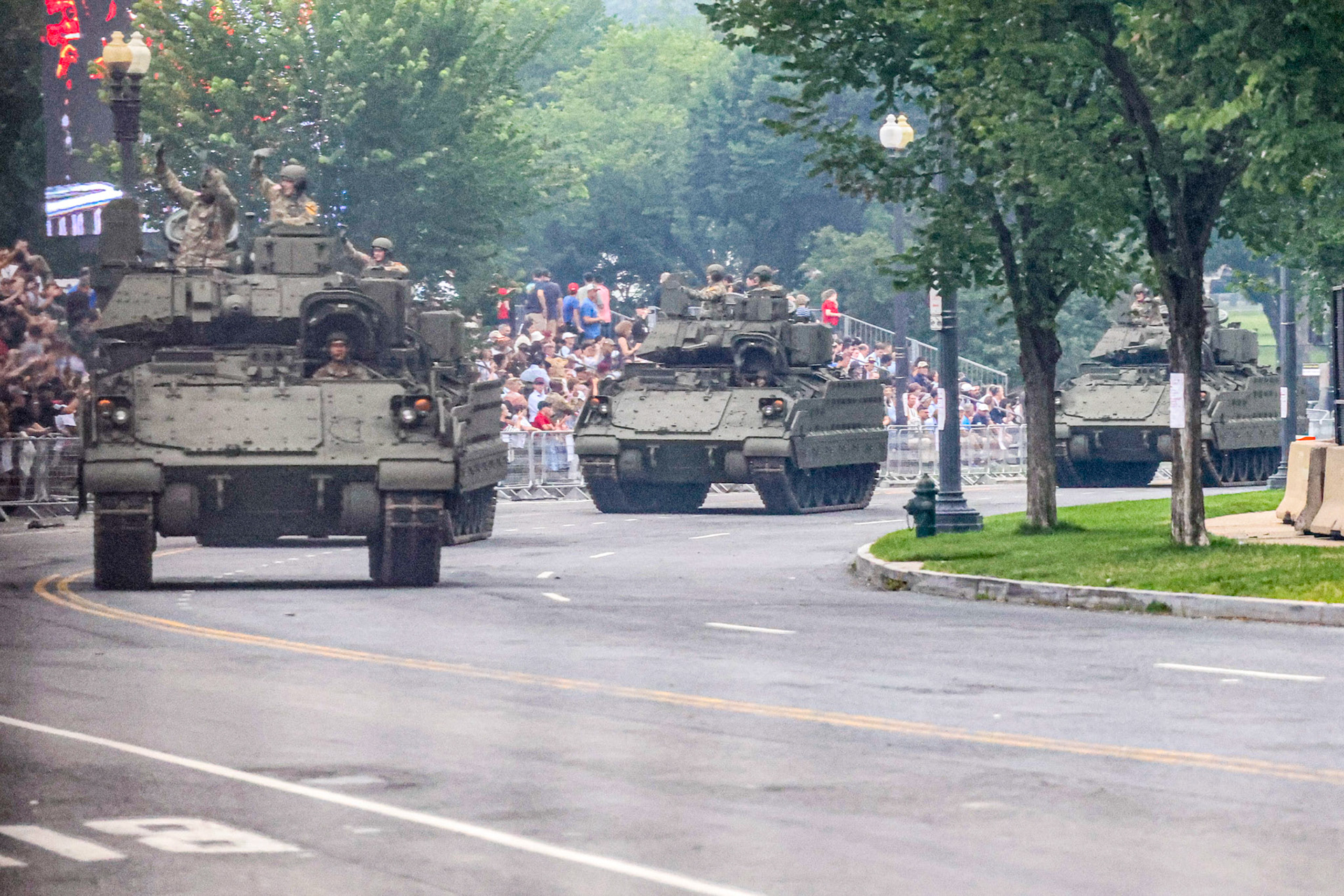 June 11, 2025, Washington DC, USA. President Donald Trump celebrated his 79th birthday with a Military Parade. It was also Flag Day and the 250th birthday for the United States Army. Photo Credit: Robyn Stevens Brody/Sipa USA.