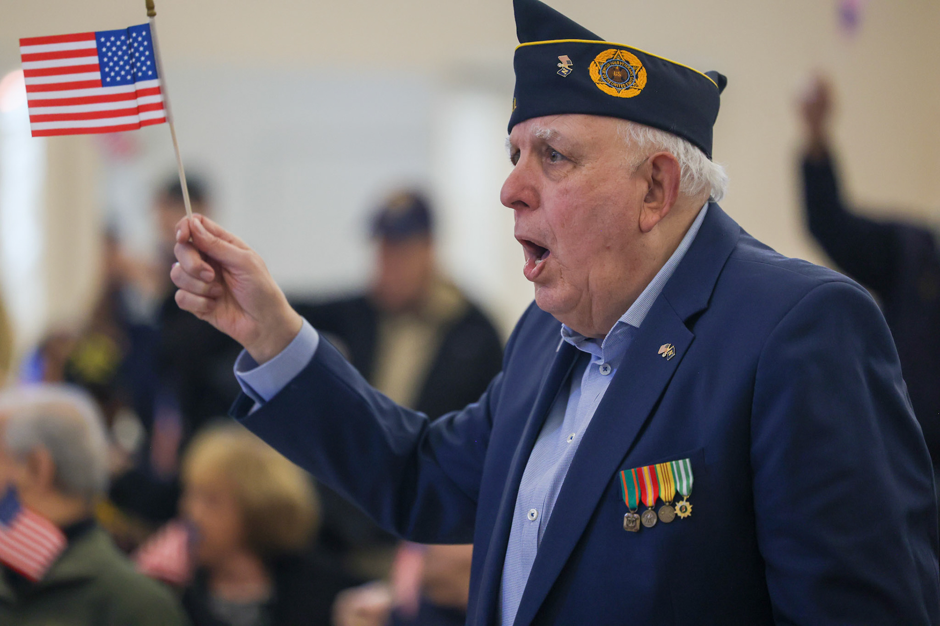November 11, 2025, Myerberg Center, Baltimore, Maryland, USA. All branches of the military were honored today with a program and dancing. Photo Caption: Robyn Stevens Brody/Sipa USA.