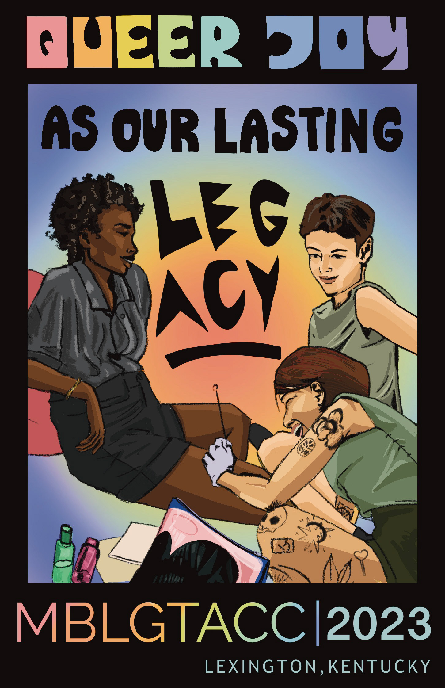 Semi-finalist for a poster design contest for the The Midwest Bisexual Lesbian Gay Transgender Asexual College Conference in 2023
