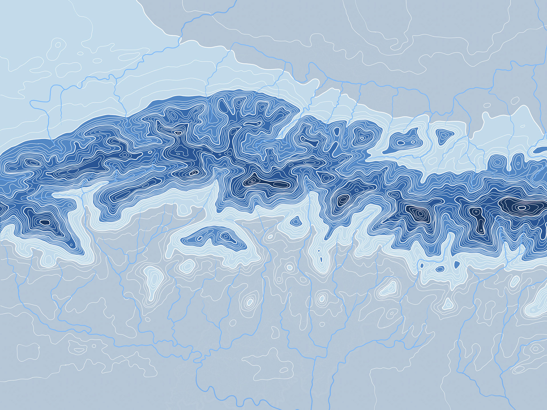 A massive handdrawn 24x72 in print (split in two) of Shenandoah National Park
