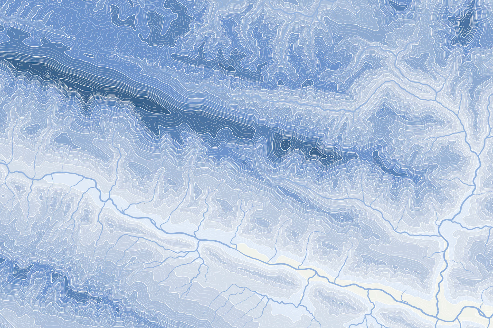 Blue version: A massive 24x72 in print (split in two, click right for right half) of Dolly Sods Wilderness and Seneca Rocks National Recreation Area in West Virginia.
