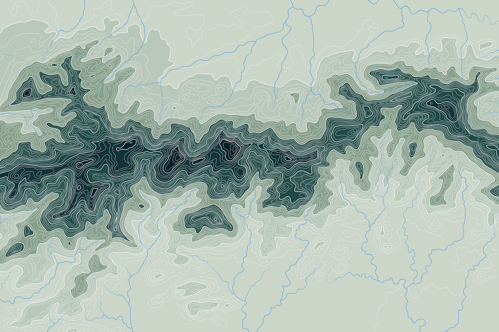 A massive handdrawn 24x72 in print (split in two) of Shenandoah National Park