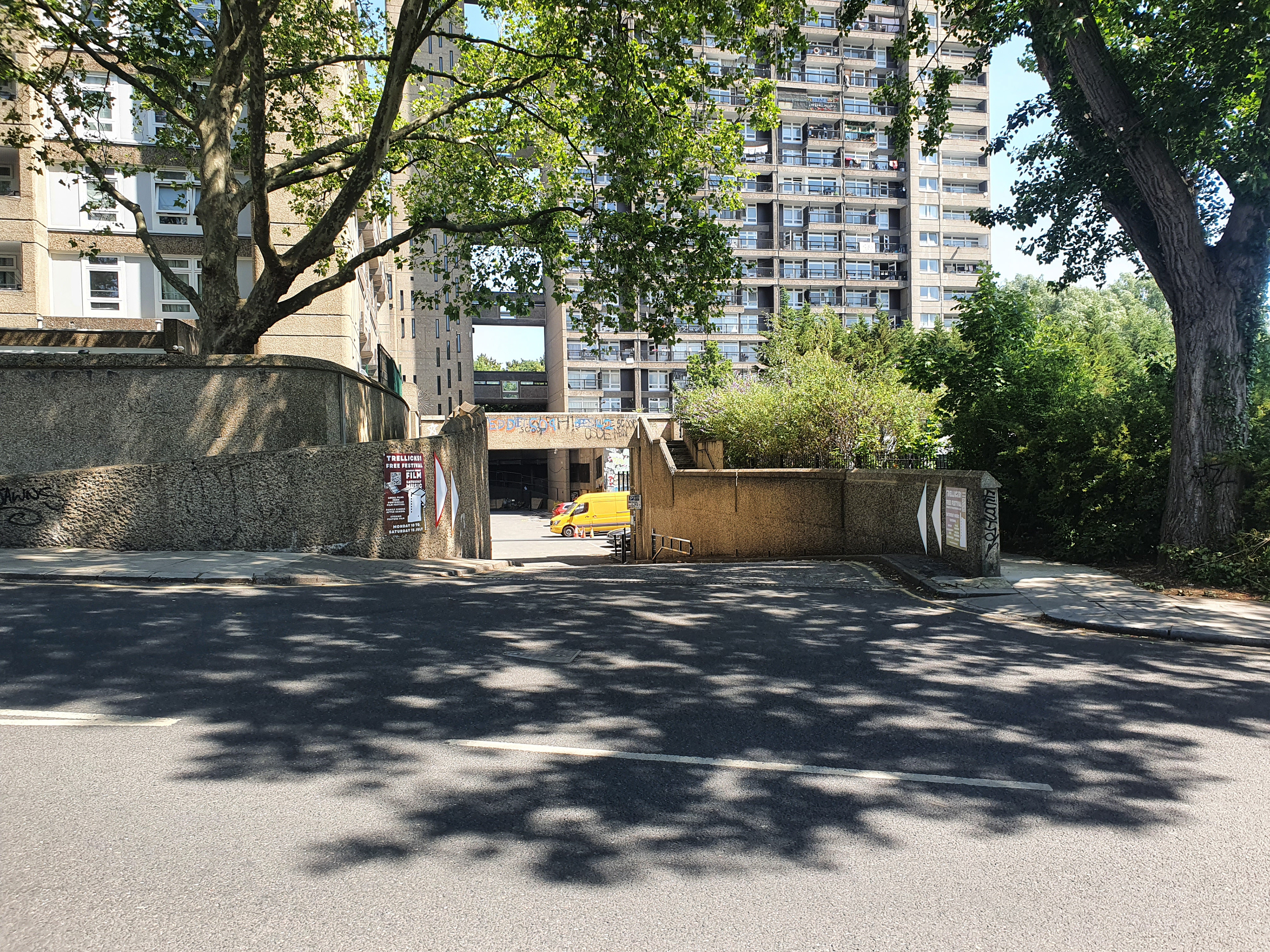 Entrance down the ramp at the junction of Elkstone Road and Golborne Road
