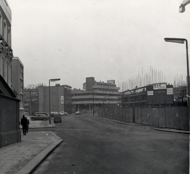 Trellick Tower under construction with Holmefield House in the background