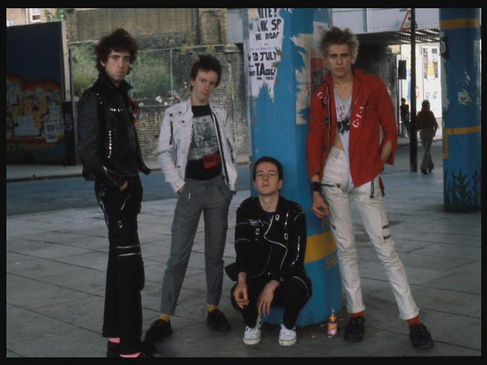 The Clash beneath the Westway on Portobello Road - by Adrian Boot
