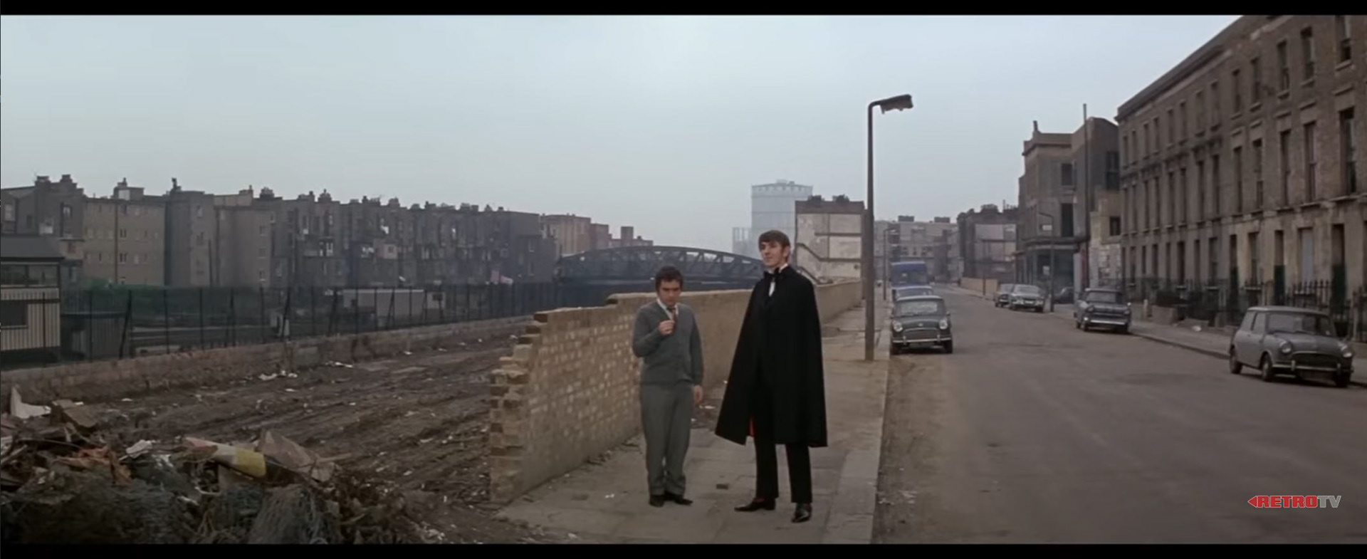 Scene from Bedazzled - on the original Southam Street, next to the Great Western Railway. Golborne Bridge and the Gasworks in the background