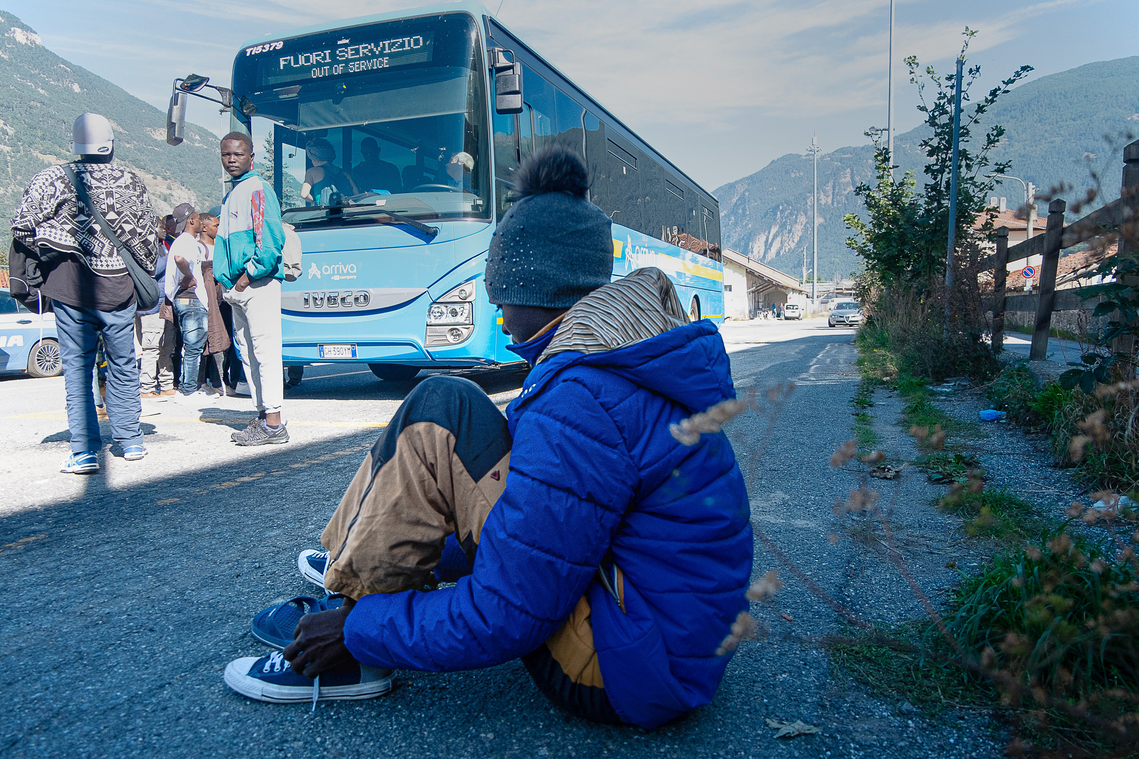 Migrants close to Monginevro border - Italia