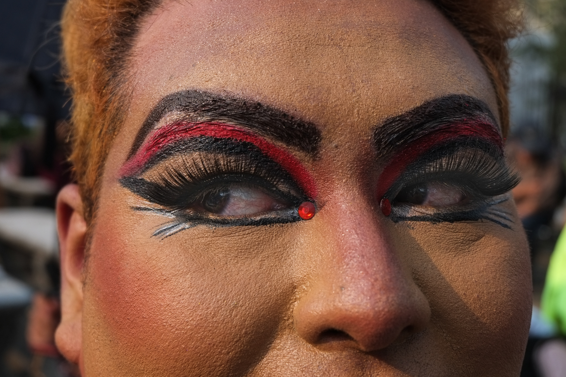 Mujer Trans durante la caravana contra la transfobia del 17 de mayo 2023 en Ciudad de Guatemala