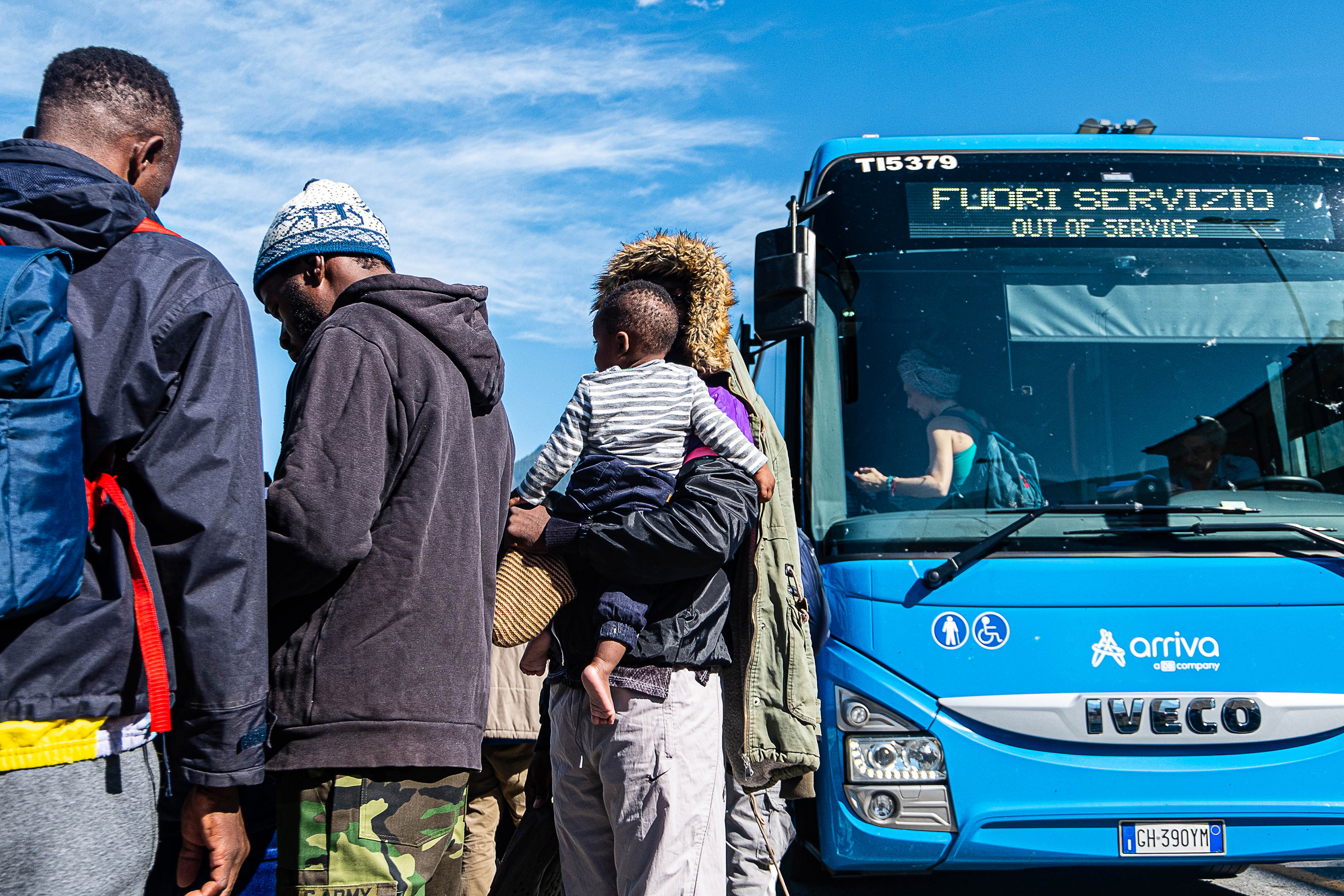 Migrants close to Monginevro border - Italia