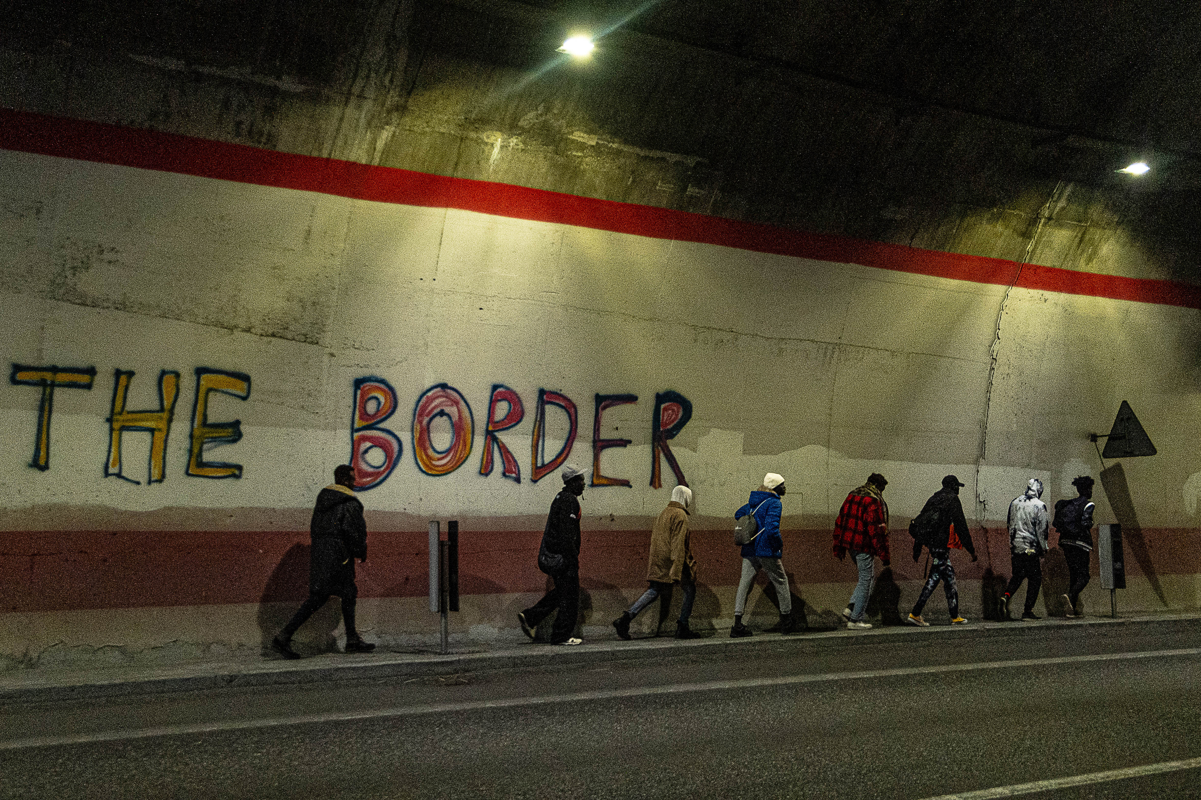 Migrants close to Monginevro border - Italia