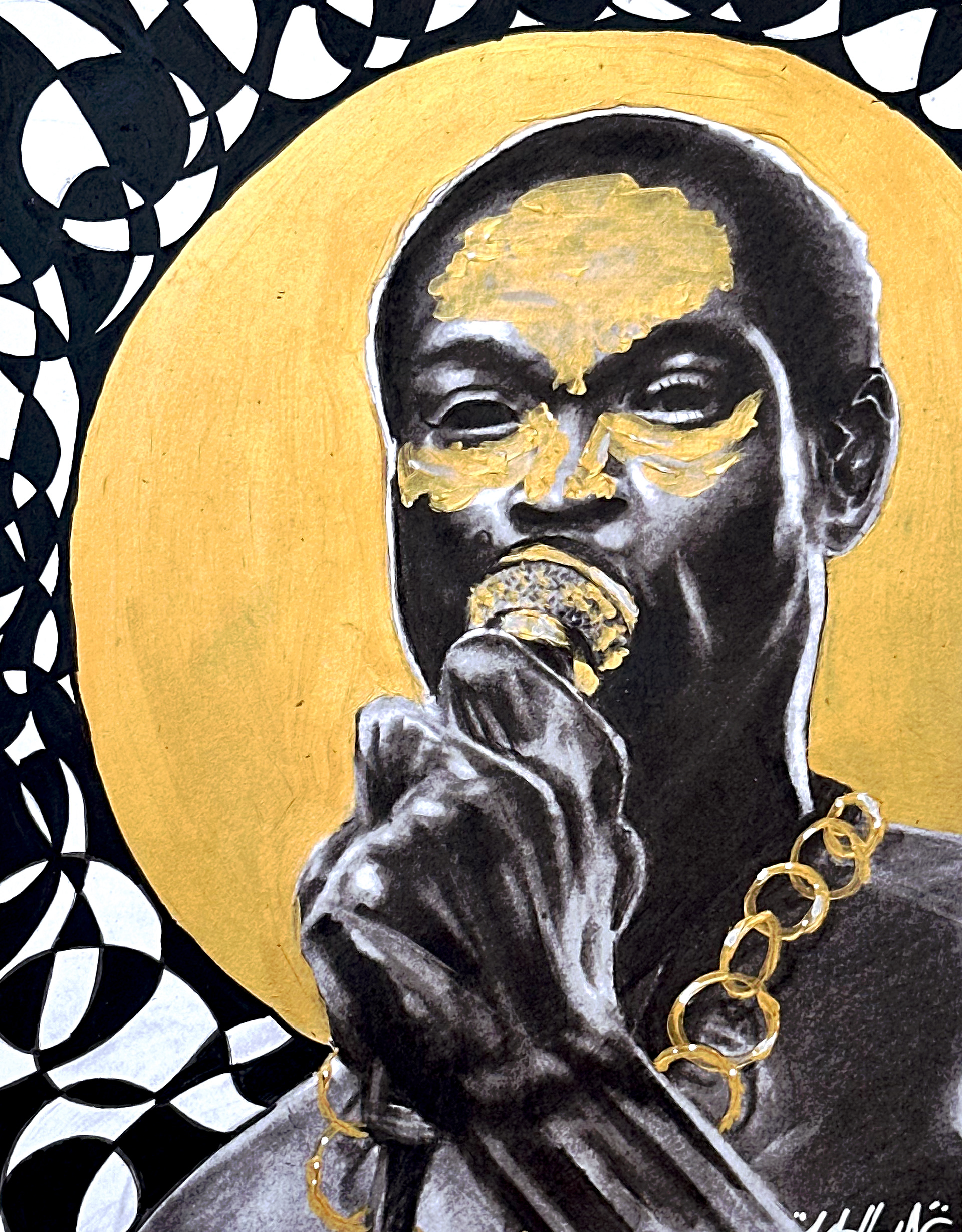 Fela 11" x 14" / Acrylic and charcoal on paper / 2025