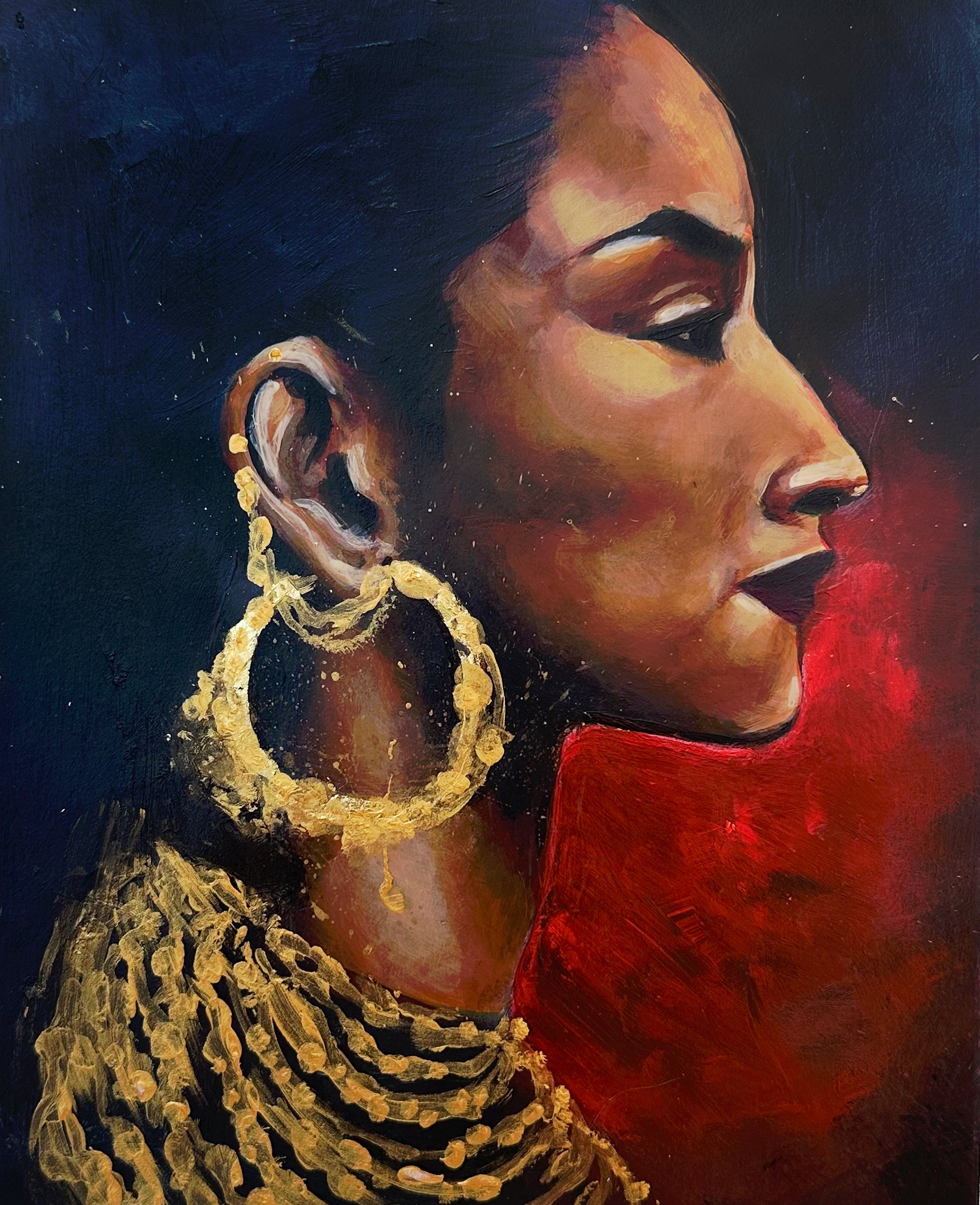 Portrait of Sade 11" x 14" / Acrylic on Paper / 2024