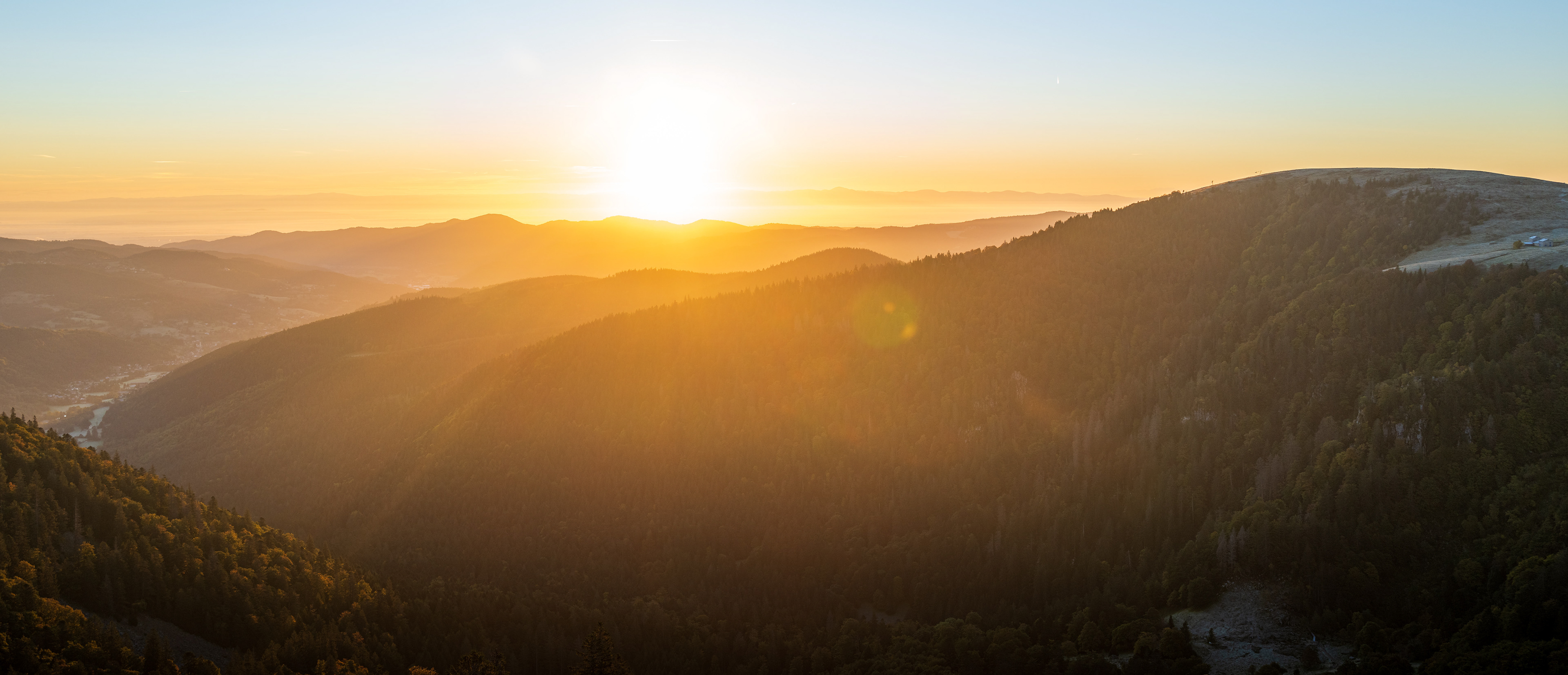 Der Sonnenaufgang von der Martinswand aus gesehen.