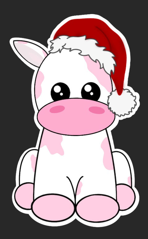 Strawberry Christmas Cow